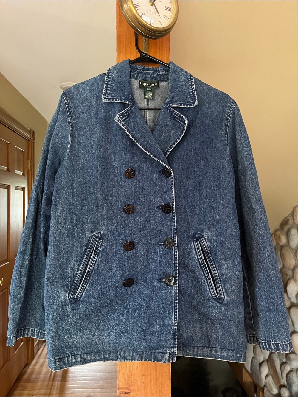 Women’s Lauren Jeans Co. Ralph Lauren jeans denim pea coat petite medium